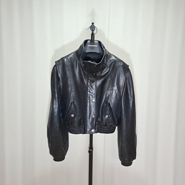 (여성) JULL-LOG 줄로그 양가죽 하이넥 크롭자켓 FREE B608