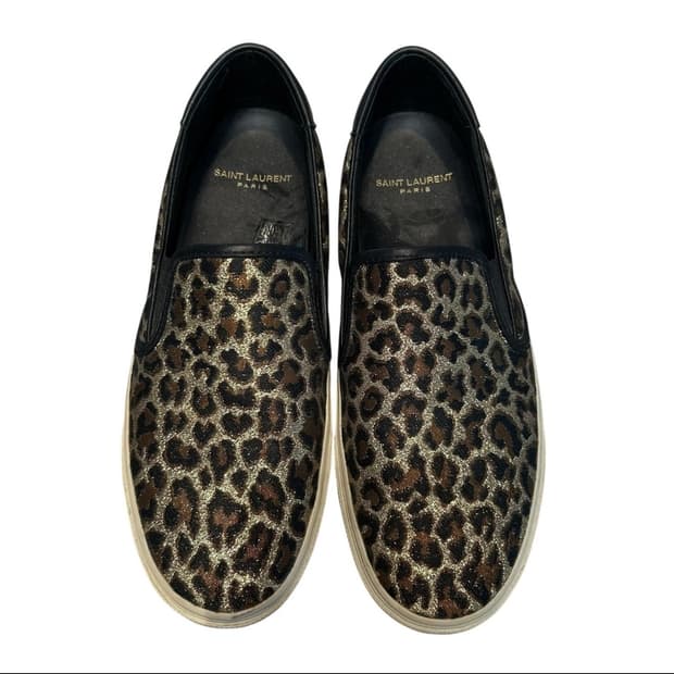 생로랑 레오파드 슬립온