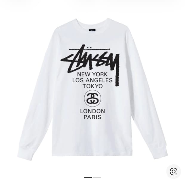 스투시 월드투어 롱슬리브 화이트 M