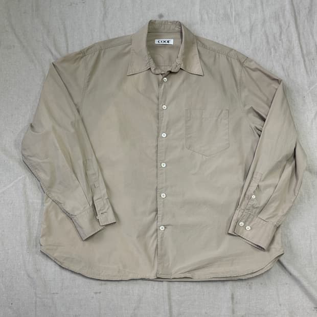 쿠어 가먼트 워시드 바스락 베이지 셔츠 L