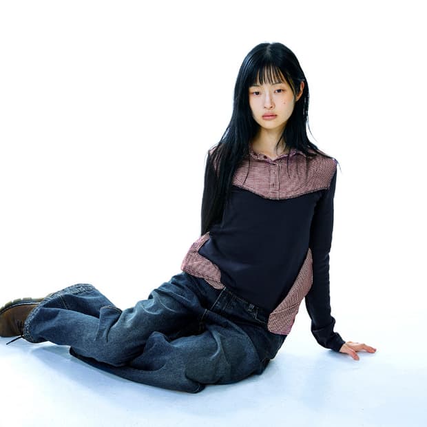 코이세이오 REVERSIBLE COLLAR LONGSLEEVES NAVY