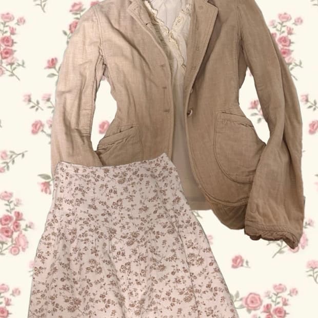 빈티지 모리걸 코디세트 플로럴 