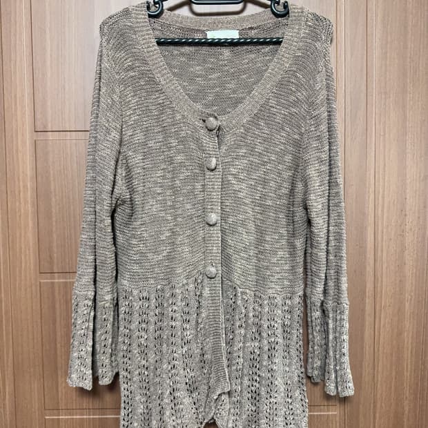 봉지 빈티지 그런지 페어리 모리걸 니트 가디건 브라운