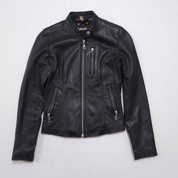 쇼트 쉽스킨 레더 자켓