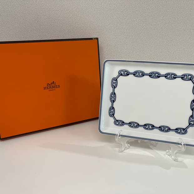 에르메스 샹달 블루 스퀘어 플레이트 1P HERMES