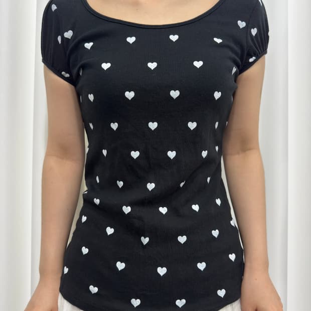 heart printing top