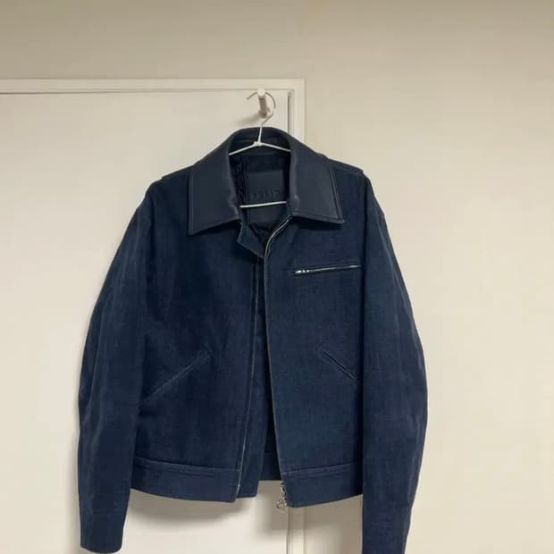 (택달려있음) 솔리드옴므 네이비 하드코튼 자켓 46사이즈