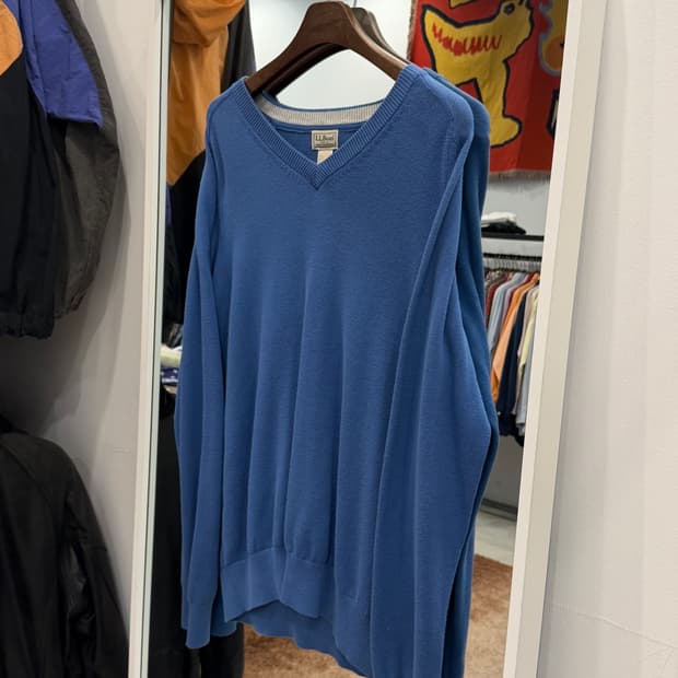 00s L.L.Bean 엘엘빈 피마 코튼 브이넥 니트