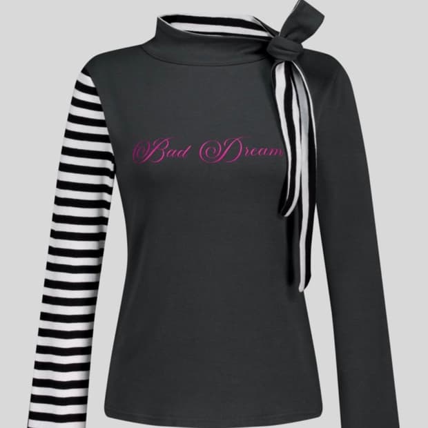 petit scarf stripe turtleneck