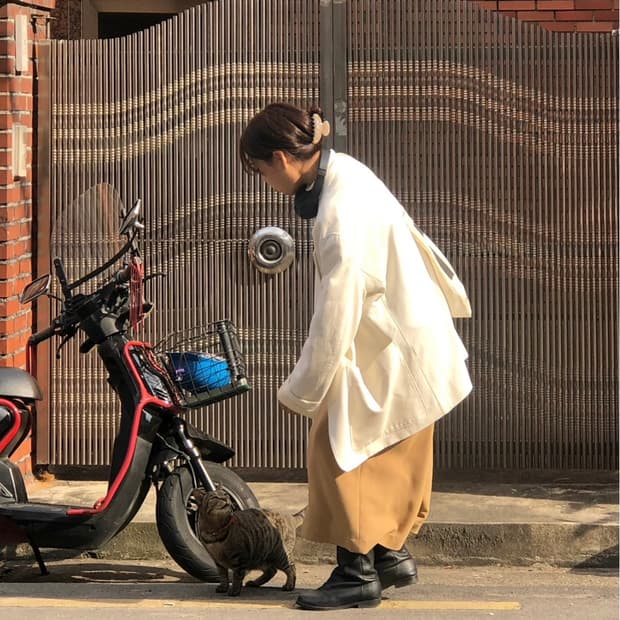 오라리 머스타드 울 스커트