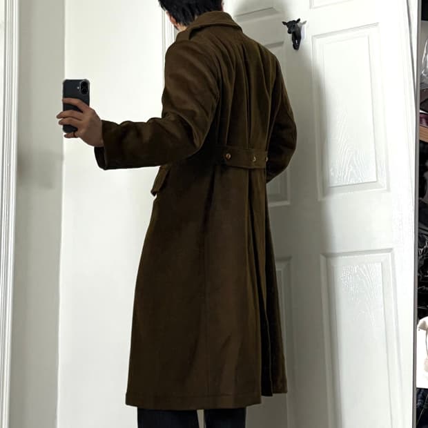 유럽맛 카멜 더블 롱코트