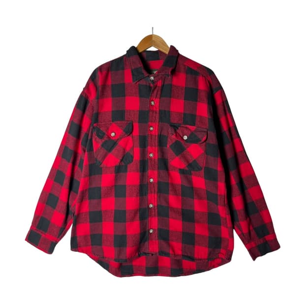 [Stillwater] 스틸워터 레드 블랙 체크 투포켓 플란넬 셔츠