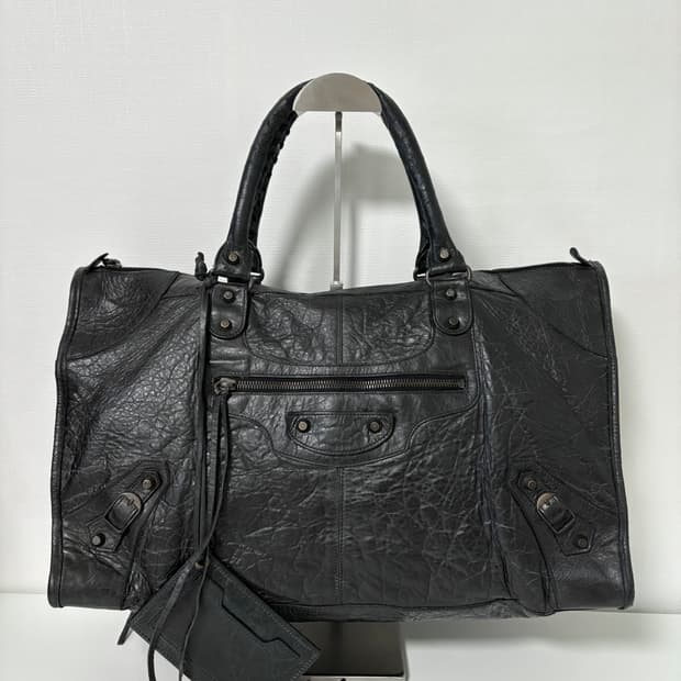 발렌시아가 워크 모터백 블랙 라지