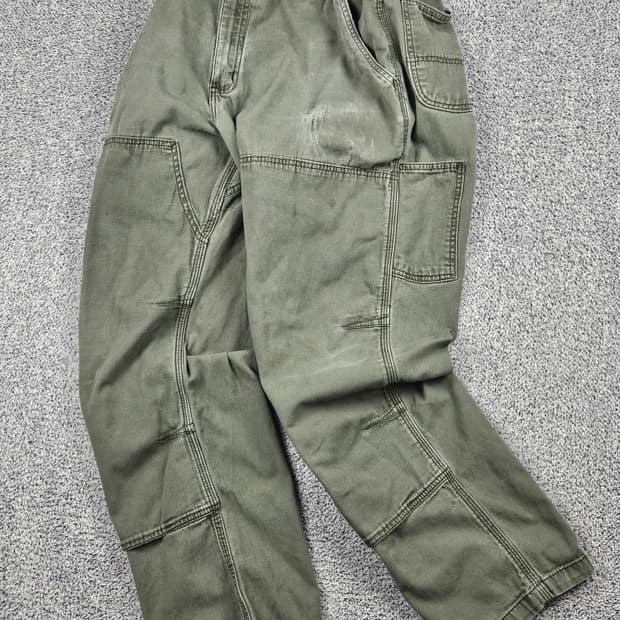 칼하트 캔버스 더블니 밴딩 커스텀 워크 팬츠 (40X30)/ 10231