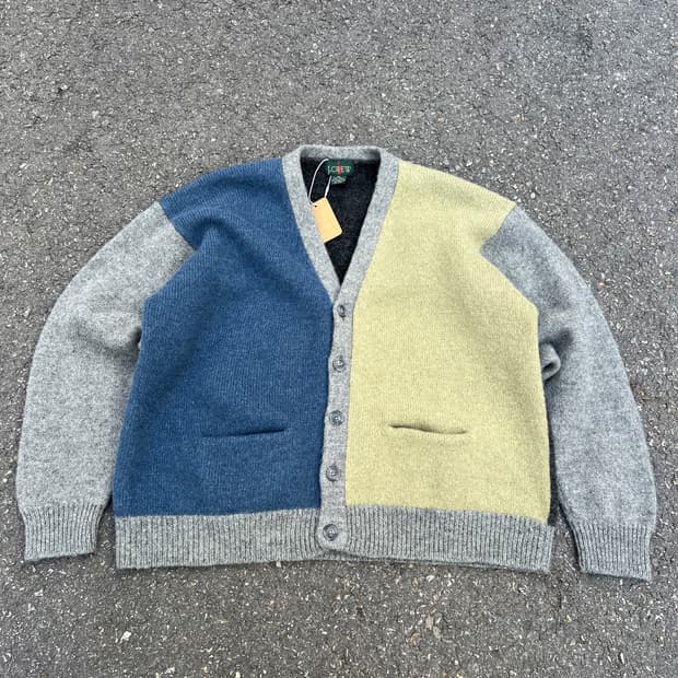 VINTAGE J.CREW OARSMAN 제이크루 컬러블럭 울가디건