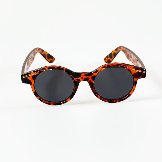 90s 토터스쉘 볼드 라운드 뿔테 빈티지 선글라스