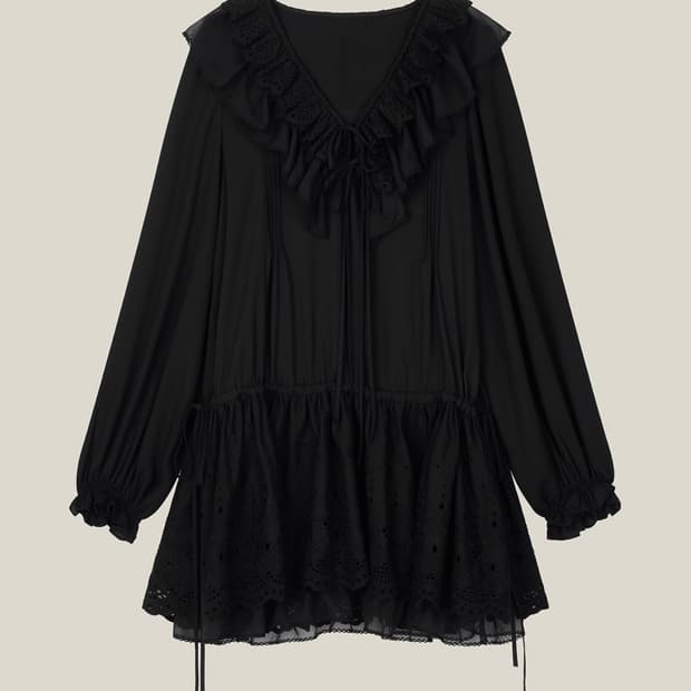 즉입 / 더티스 페탈 블룸 드레스 블랙 새상품