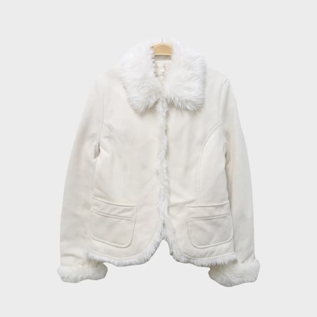 L.A. BEAU-JE 화이트 퍼 스웨이드 자켓 64320