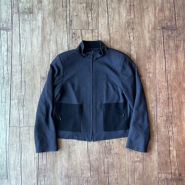Half Neck Ribbed Blouson Jacket