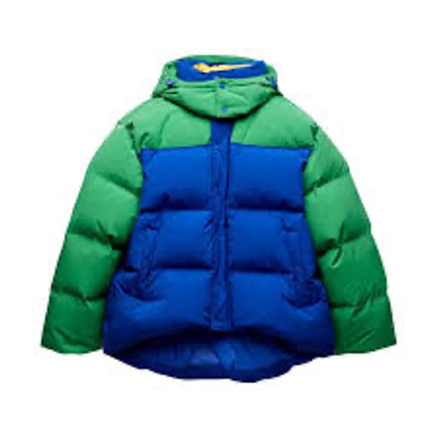 아더에러 X 자라 컬러 블록 패딩 S사이즈 탭채새제품