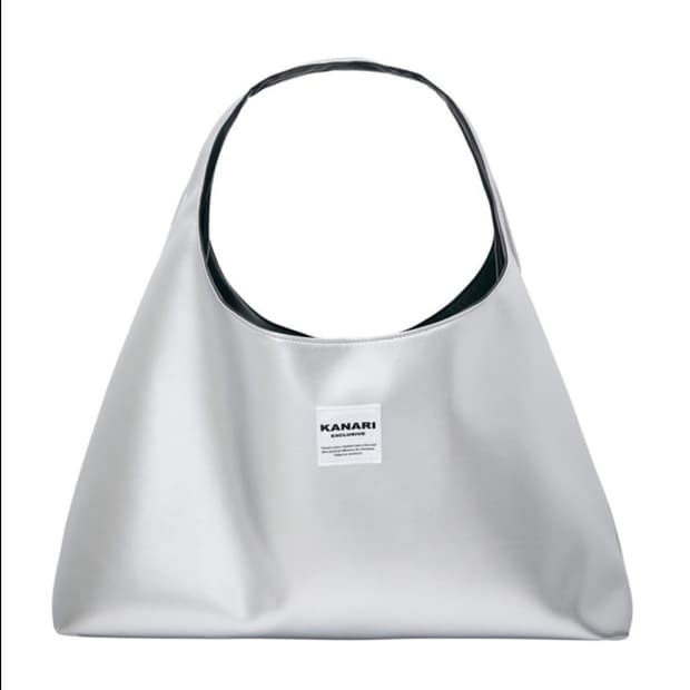 TWO WAY BAG -SILVER BLACK LEATHER