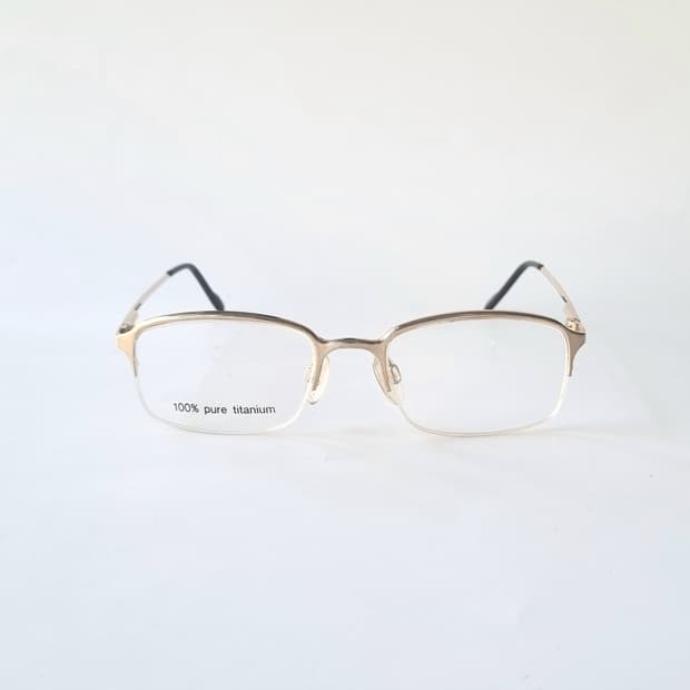 데드스탁 퓨어 티타늄 하프림 골드 프레임 안경테 783
