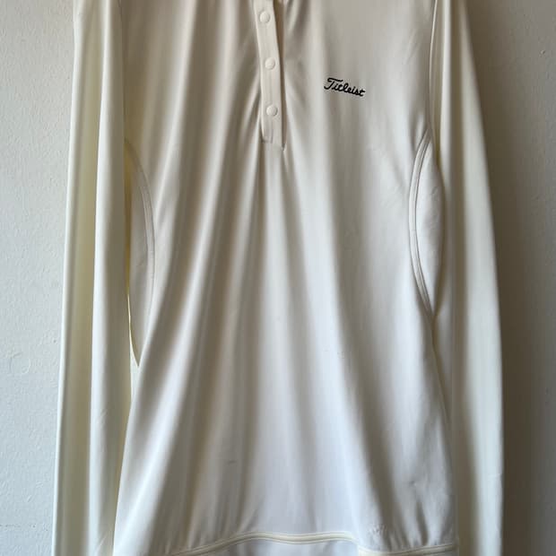 타이틀리스트 남성 아이보리 카라골프티셔츠
