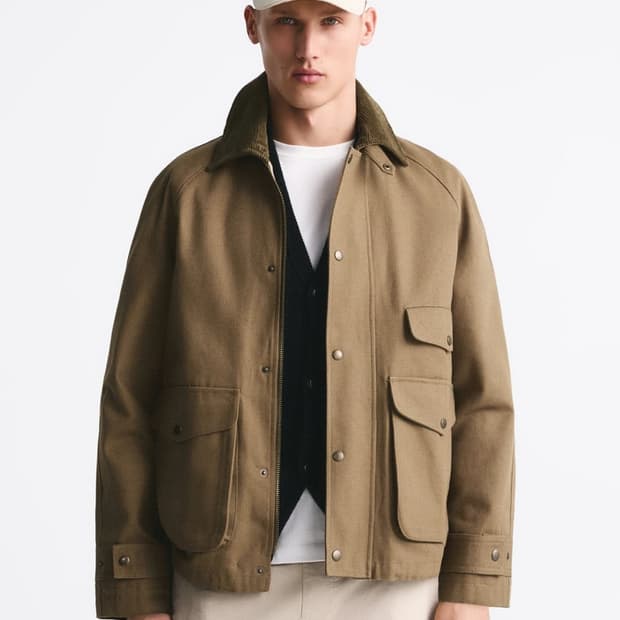 [L] ZARA 코듀로이 콤비 스트럭처 점퍼