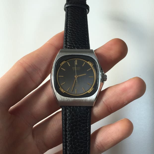 80s seiko silver wave gold-black combi