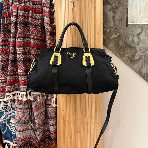 라다 블랙 포코노 나일론 투웨이 토트백