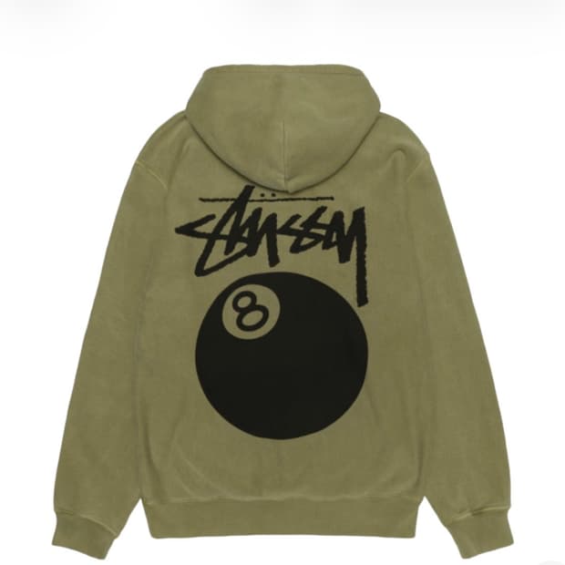 Stussy 8Ball Hoodie Pigment Dyed olive
