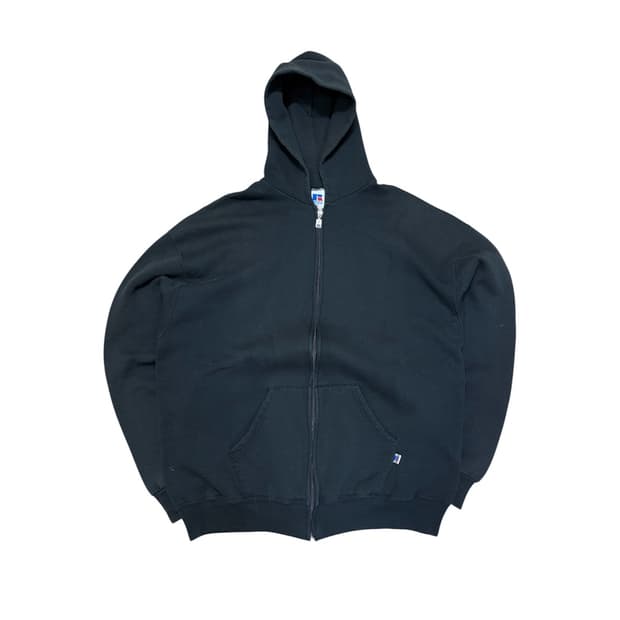 90s 빈티지 러셀 후드집업 블랙