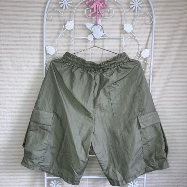 빈티지 카키 카고 버뮤다 팬츠 y2k 스트릿 갸루 펑키475