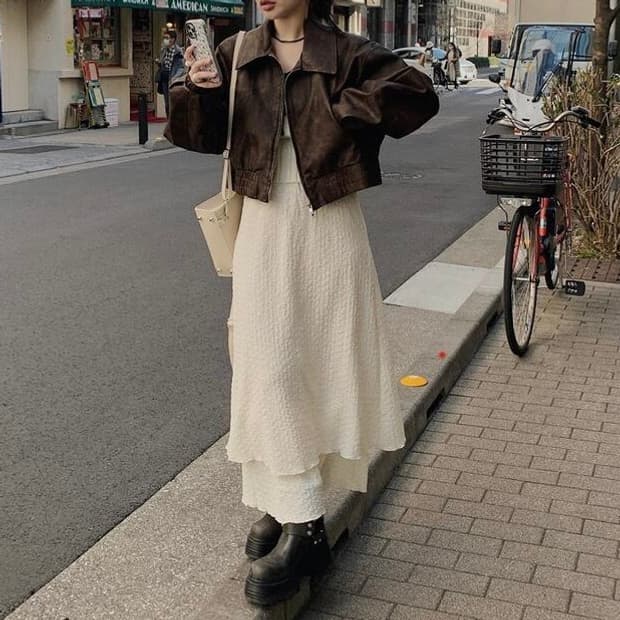 (새상품) 빈블 로힛 빈티지 레더 자켓