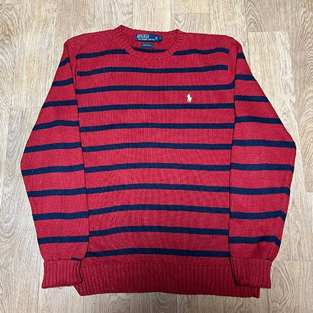 POLO 폴로 남자 코튼니트 캐주얼 스트라이프 XL 105