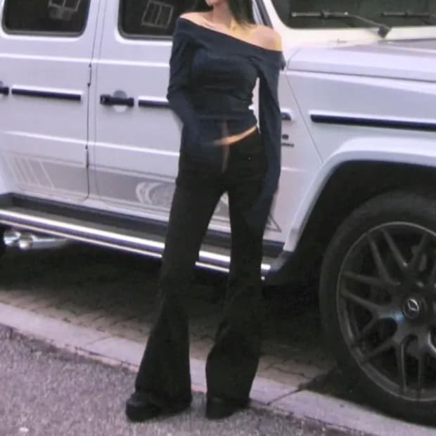 도프 oot 골반 셔링 부츠컷 팬츠 