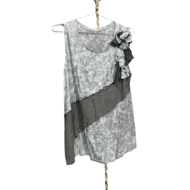 Grey Fairy Grunge Ruffle Layered Tunic