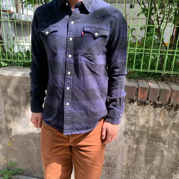 [LEVI'S] check cotton shirts