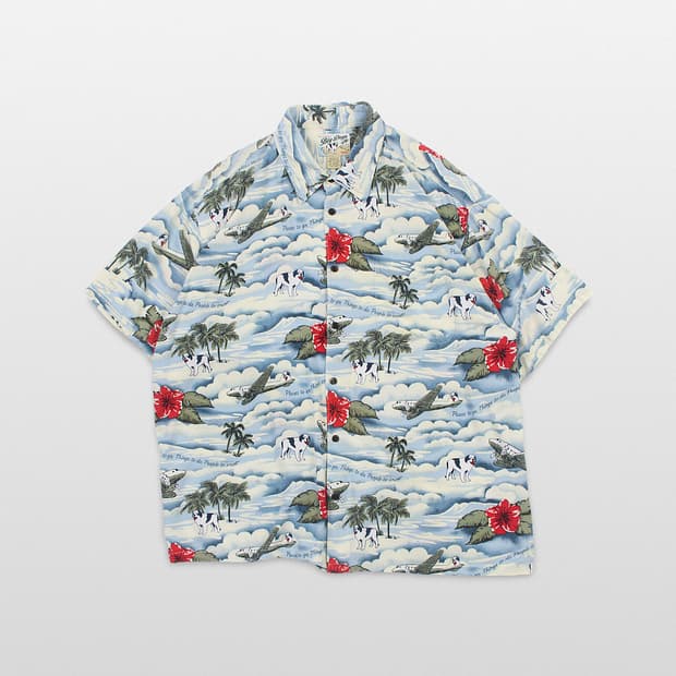 BIG DOGS Aviation Graphic Rayon Hawaiian