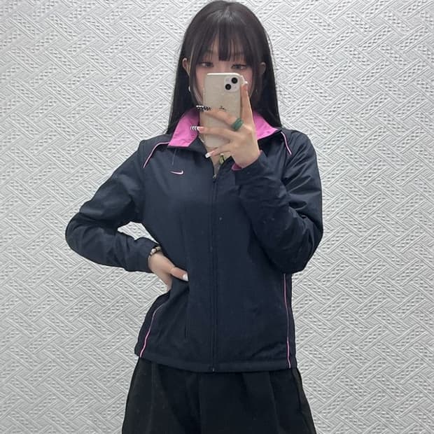 나이키 빈티지 러블리힙 핑크 러닝 바람막이 자켓 M C10716