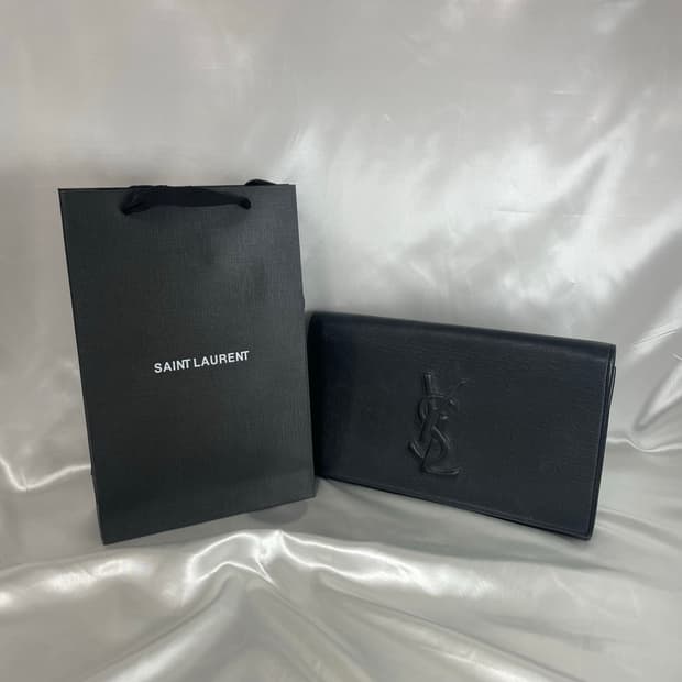 입생로랑 YSL 로고 클러치 블랙 A급 단픔