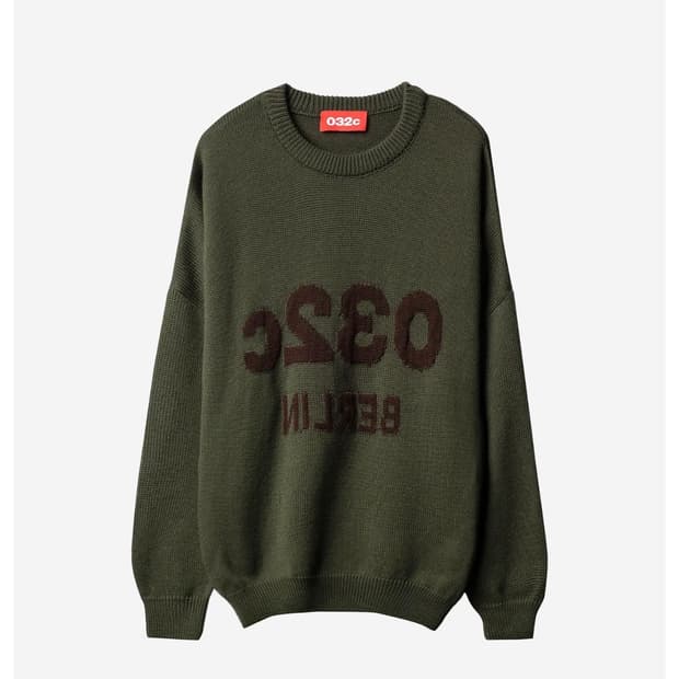 032c 셀피 스웨터 올리브 드랩