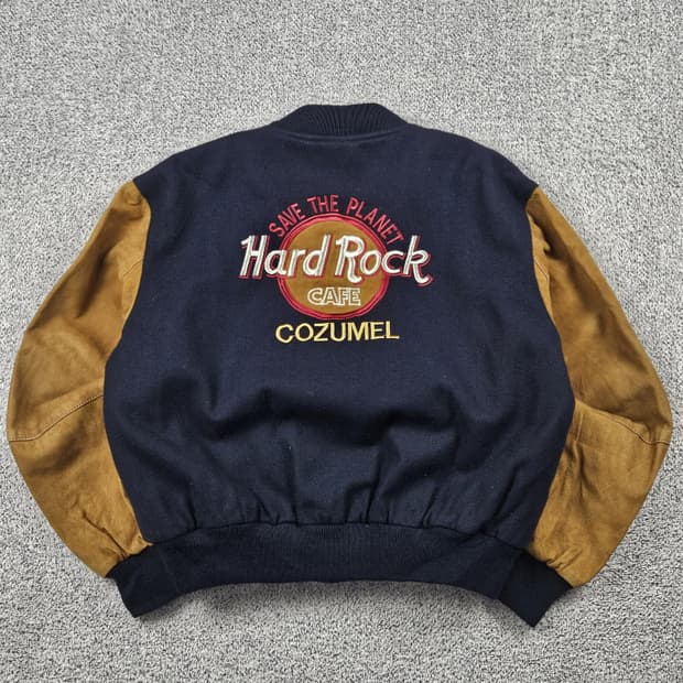 90's 하드락카페 코수멜 배색 바시티 자켓 ( S ) / 10101