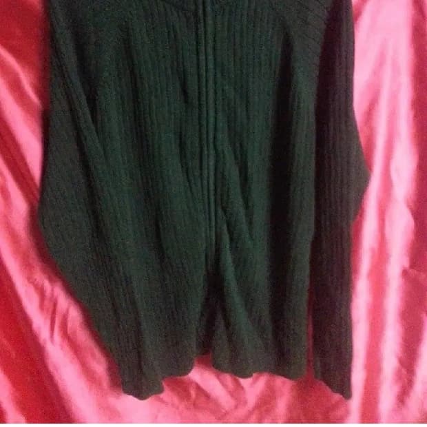 CLAIBORNE 클레이본 집업 니트 스웨트 블랙 M 95-100