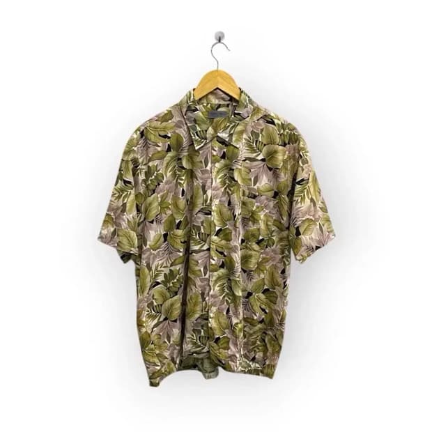 프로럴 빈티지 카키 하와이안 셔츠 2XL