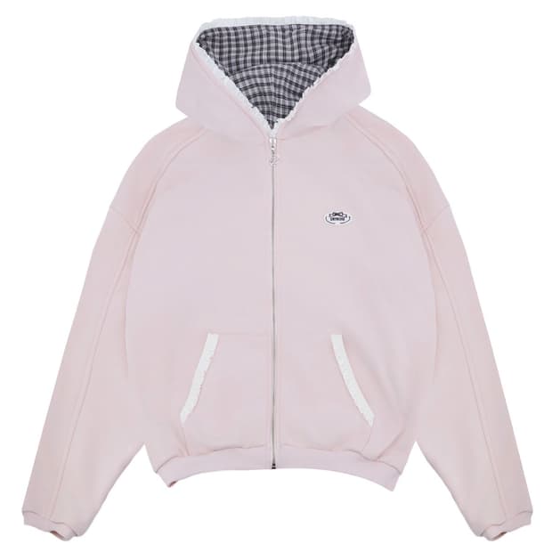 드라이로즈 빅 리본 후드집업 핑크