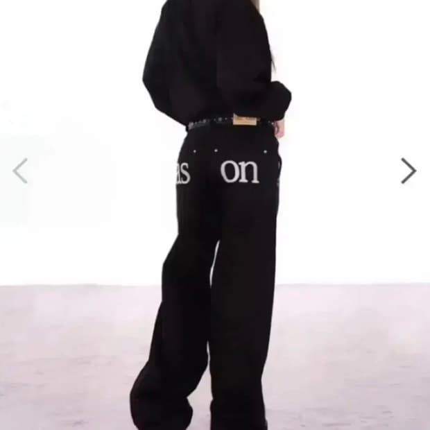 애즈온 스모그 와이드 팬츠 블랙 s