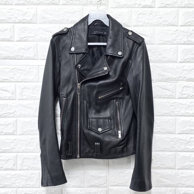 택포// 자라 여성 양가죽100 라이더 자켓 S