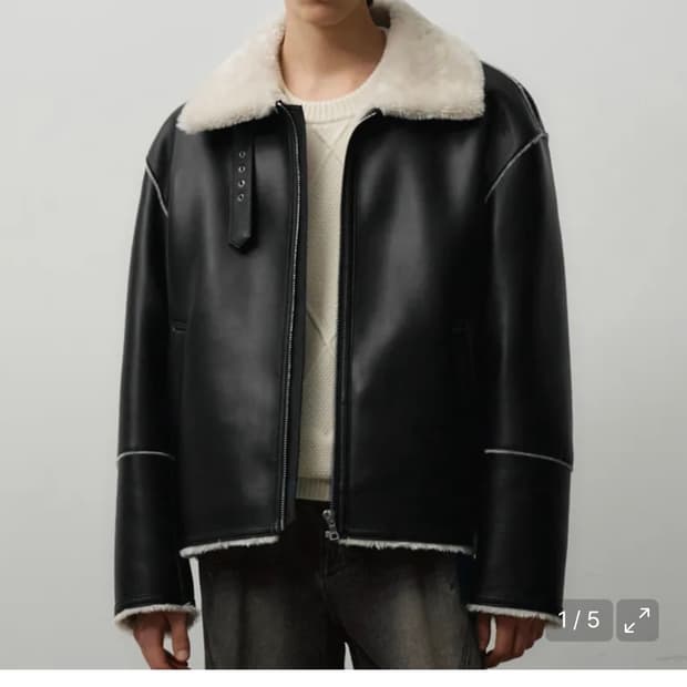 (XL) 드로우핏 오버사이즈 라인 무스탕 자켓 [IVORY] 판매