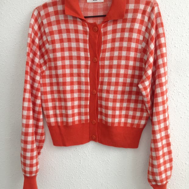 WEGO Gingham Check Cardigan
